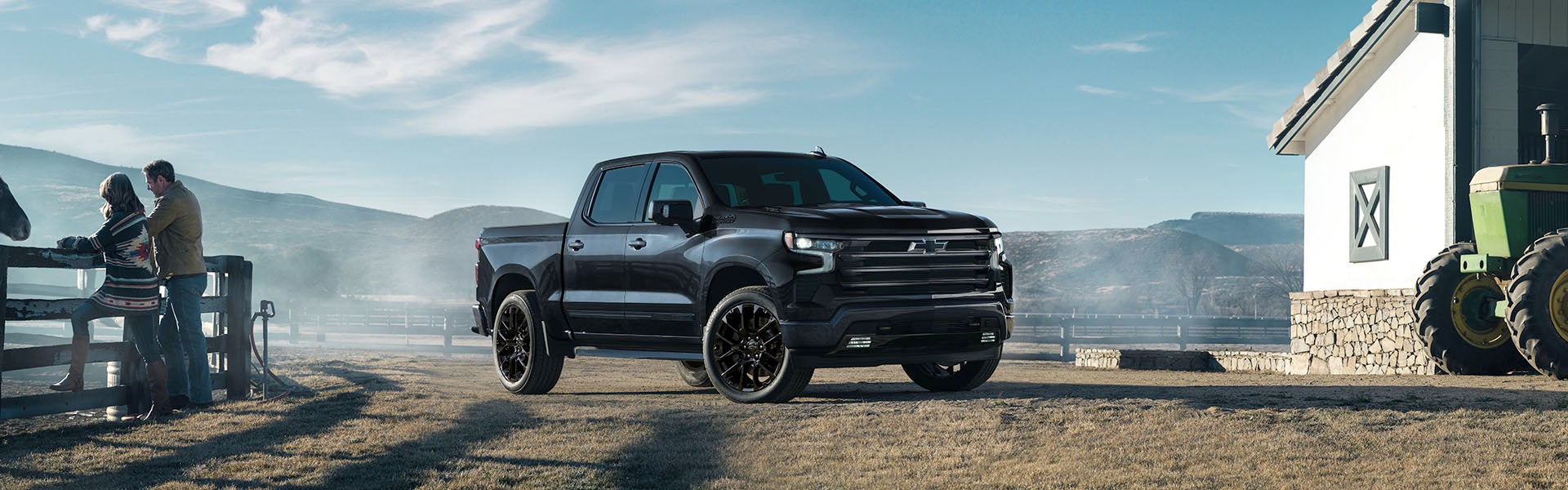 2025 Chevrolet Silverado in blacked parked in the desert