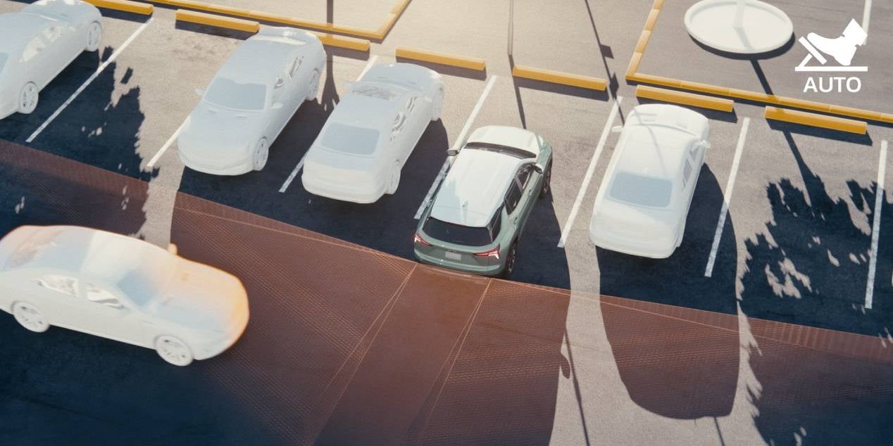 graphic showing the automatic breaking technology of a 2025 Chevrolet Equinox