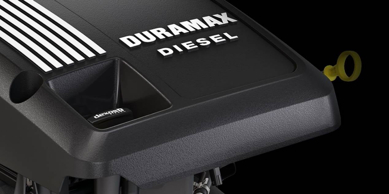 close up of an isolated image of a 2025 Chevrolet Silverado gine