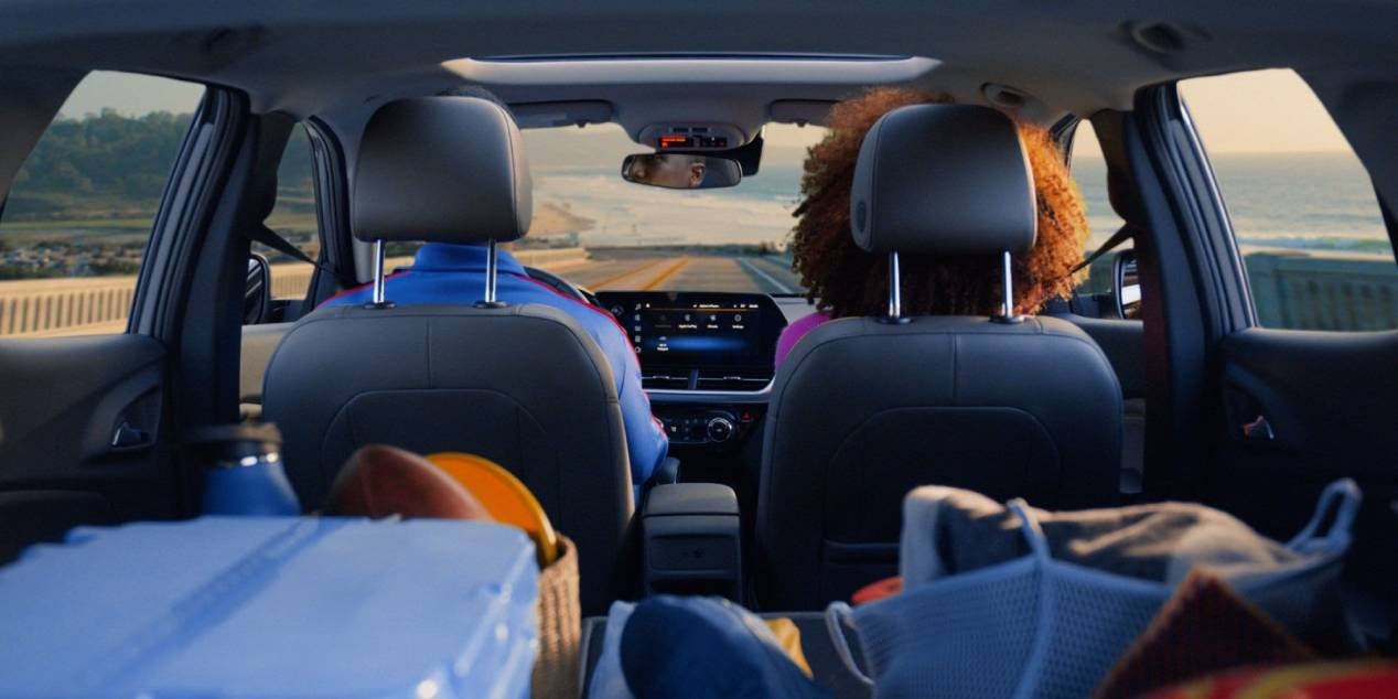 interior view from the backseat of a 2025 Chevrolet Trax